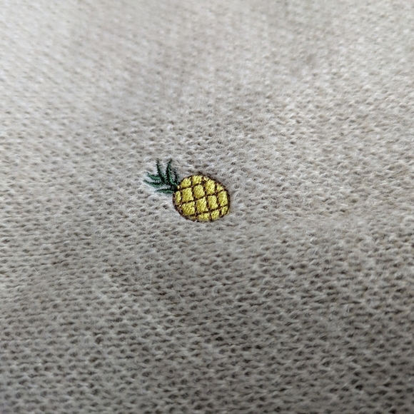 SOONER STATE FRONTIER STRIP Beige Tan Pineapple Fruit Embroidered Scarf - Picture 2 of 7